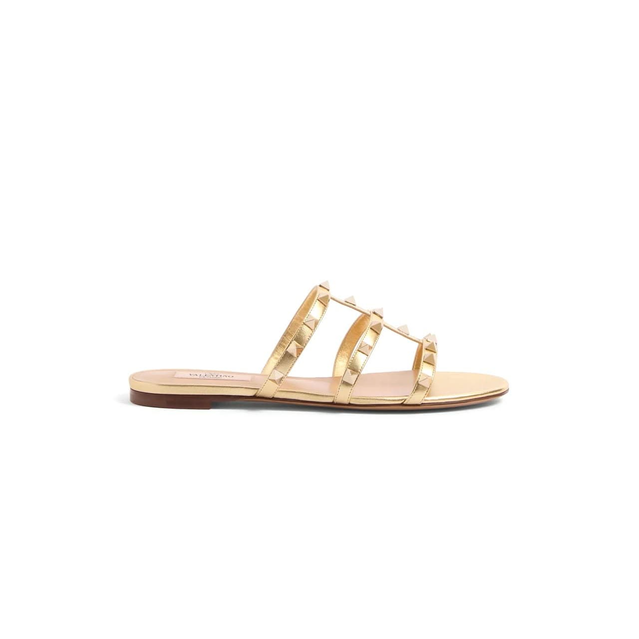 VALENTINO ROCKSTUD LAMINATED NAPPA SLIDE SANDAL 6W2S0C49QKH_I8M — Shoes