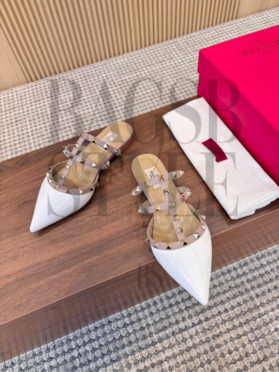 valentino Rockstud Patent Leather Mule 5W2S0H15Vnw_L62