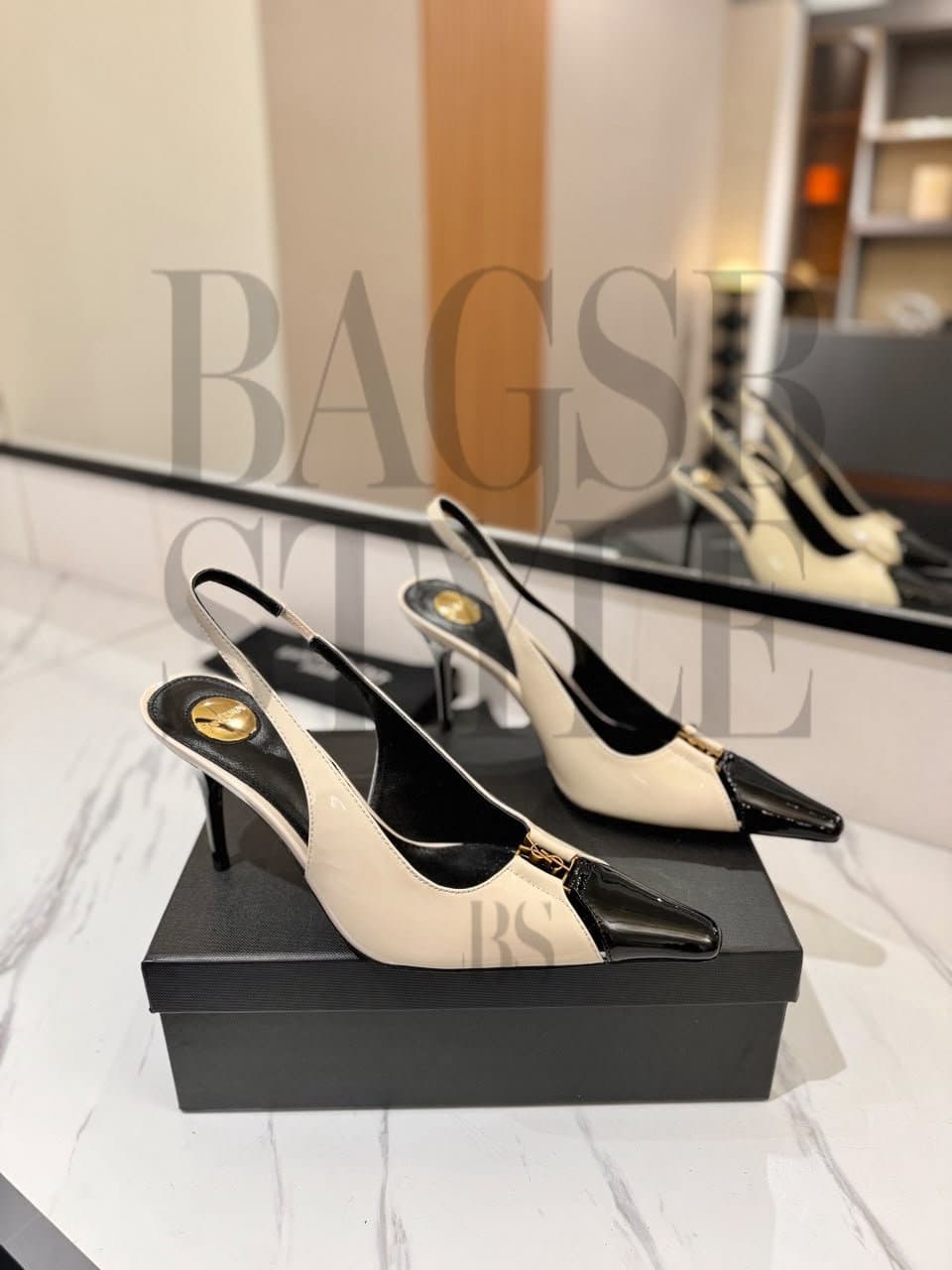 ysl Babylone Breteuil Slingback Pumps Smooth Leather