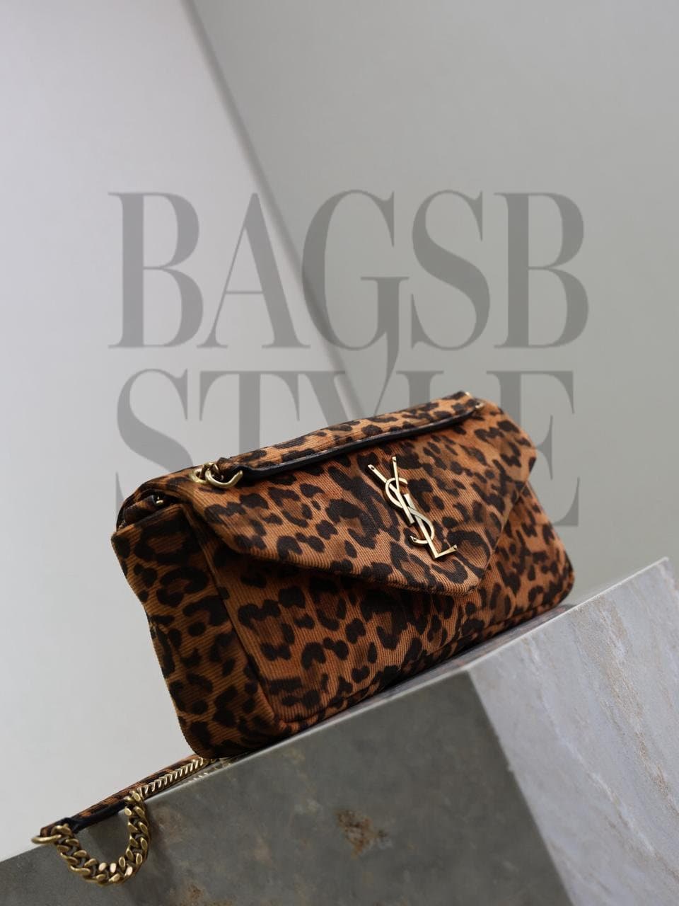 YSL CALYPSO SMALL IN LEOPARD-PRINT CANVAS 734153 (26*14*7cm) — Bags