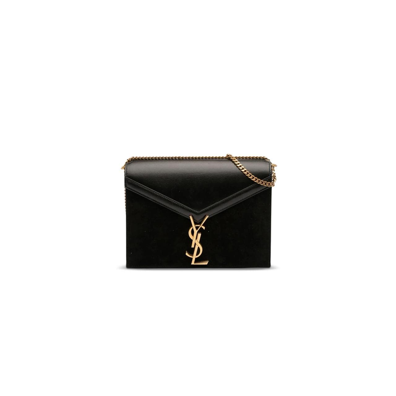 YSL CASSANDRA CHAIN BAG IN SUEDE AND LEATHER 532750 (22*16.5*5.5cm) — Bags