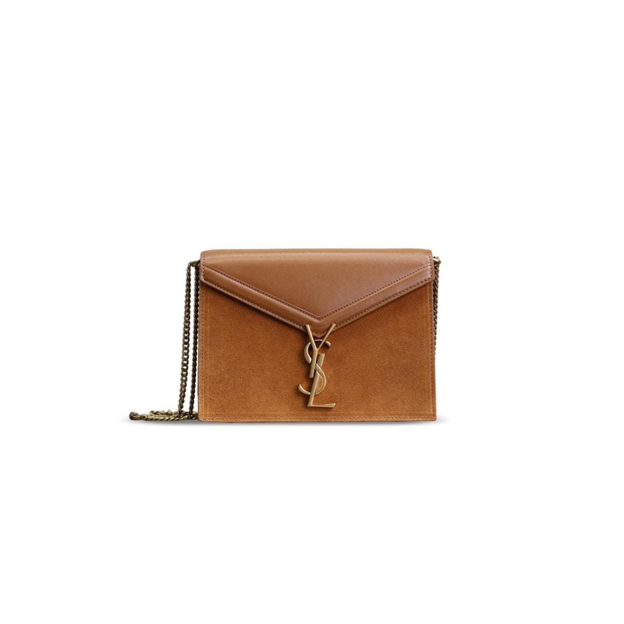 YSL CASSANDRA CHAIN BAG IN SUEDE AND LEATHER 532750 (22*16.5*5.5cm) — Bags