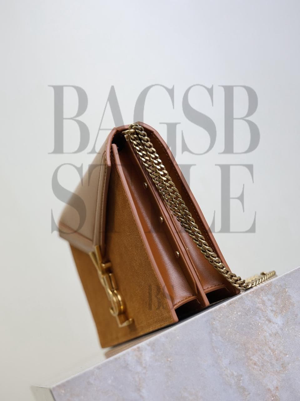 YSL CASSANDRA CHAIN BAG IN SUEDE AND LEATHER 532750 (22*16.5*5.5cm) — Bags