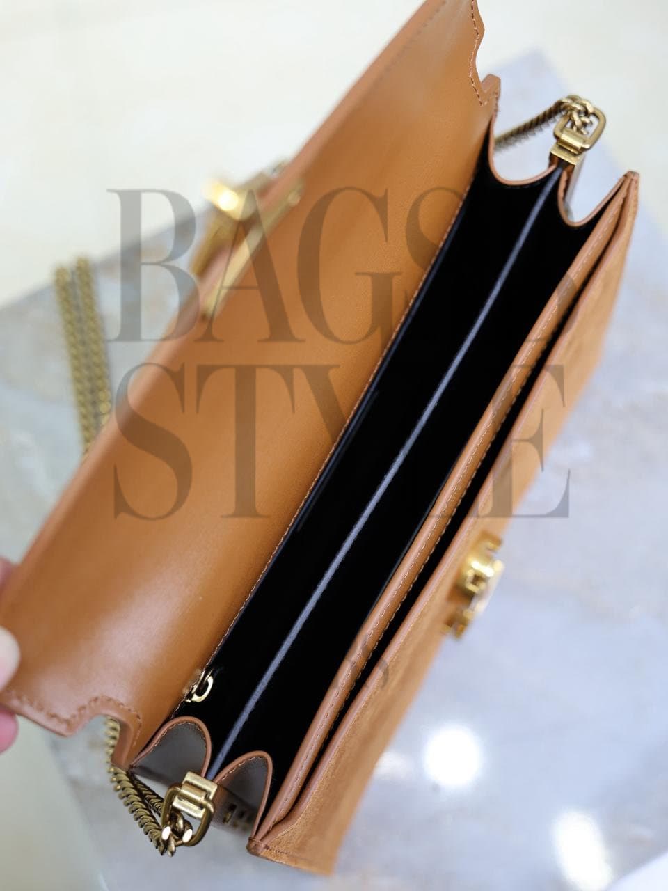 YSL CASSANDRA CHAIN BAG IN SUEDE AND LEATHER 532750 (22*16.5*5.5cm) — Bags