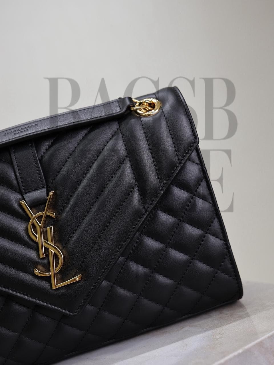 YSL ENVELOPE MEDIUM IN SMOOTH LEATHER 600185 (24*17.5*6cm) — Bags
