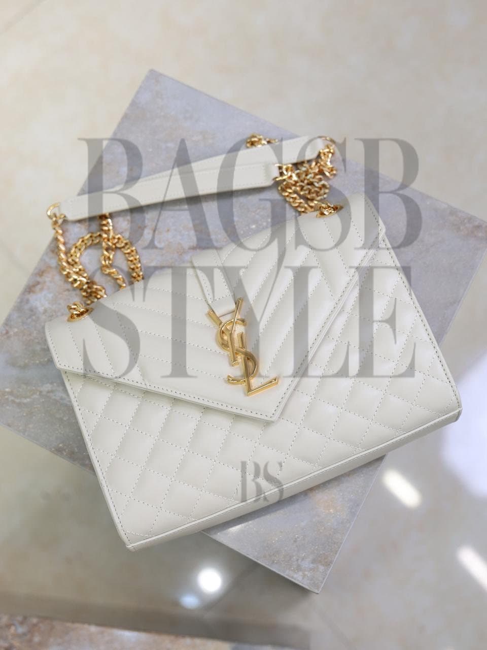 YSL ENVELOPE MEDIUM IN SMOOTH LEATHER 600185 (24*17.5*6cm) — Bags