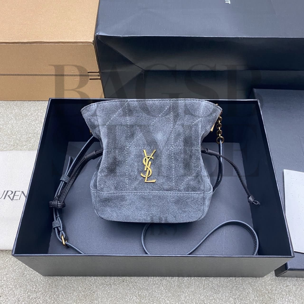YSL JAMIE MINI SHOULDER POUCH IN SUEDE 859174 (15.5*14.5*8cm) — Bags