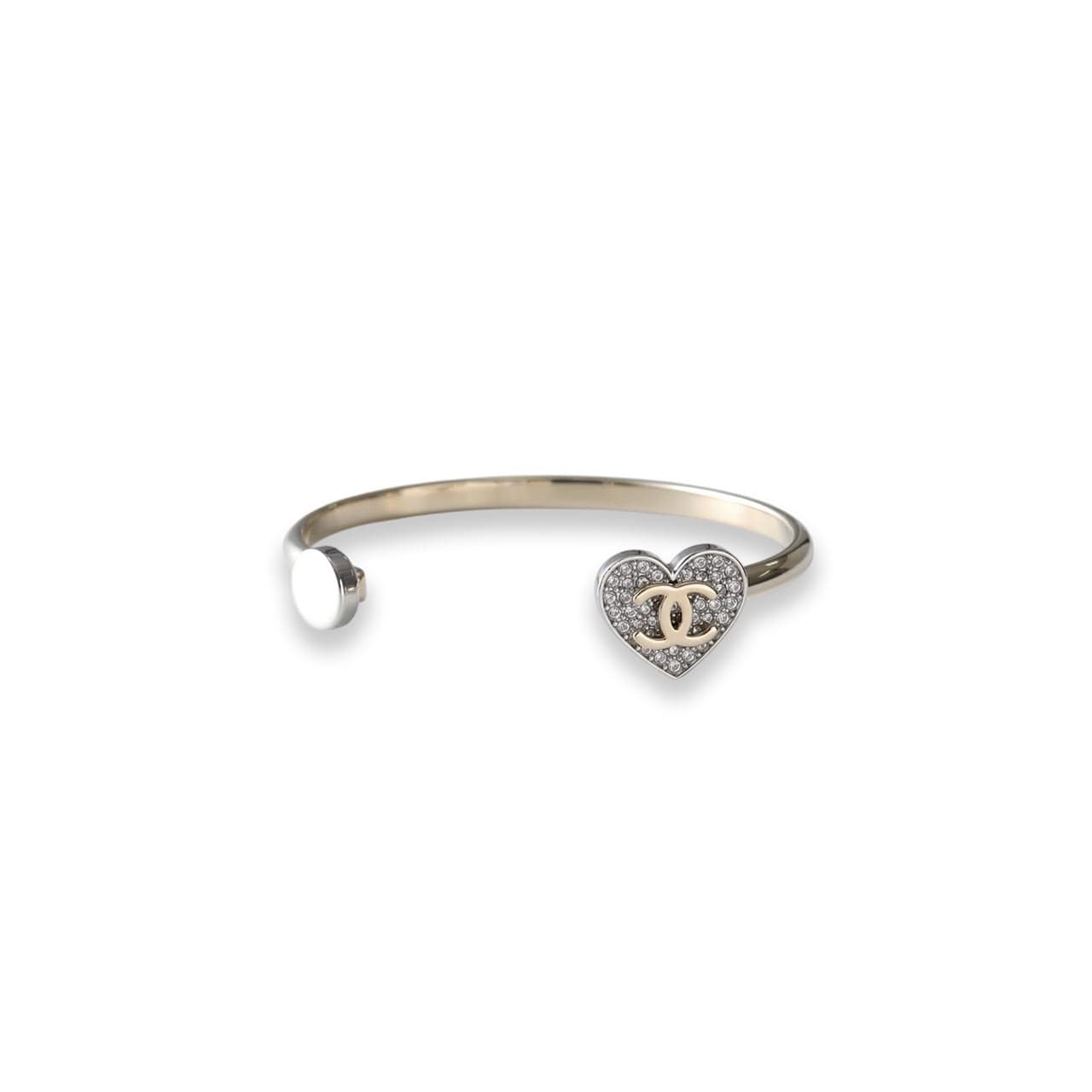 CHANEL HEART CUFF BRACELET IN GOLD AND SILVER — Accessories