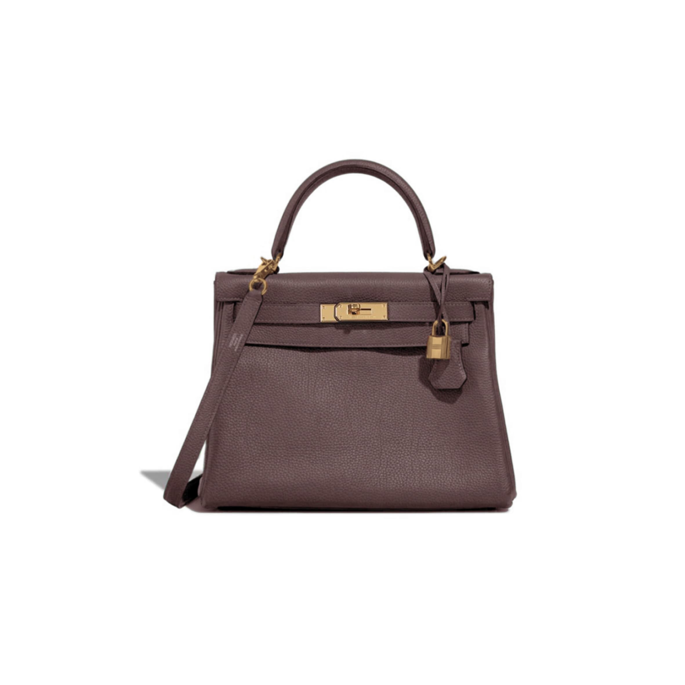 HERMÈS MASTER CHOCOLATE TOGO KELLY 28 RETOURNE GOLD HARDWARE (28*22*10cm) — Bags