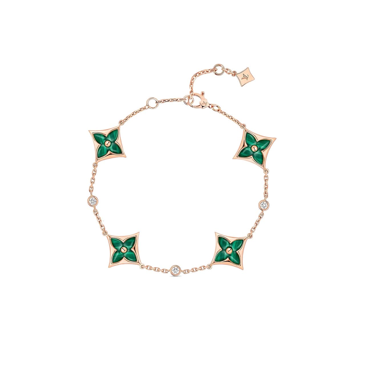 LOUIS VUITTON COLOUR BLOSSOM BB MULTI-MOTIFS BRACELET, PINK GOLD, MALACHITE AND DIAMONDS Q05570 — Accessories