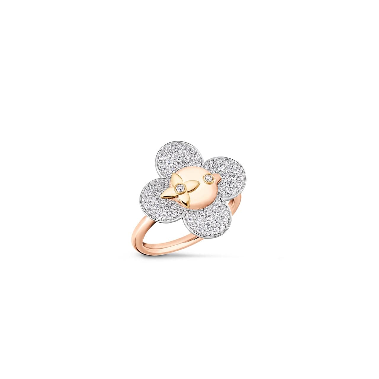 LOUIS VUITTON VIVIENNE RING, 3 GOLDS AND DIAMONDS Q0T48G — Accessories