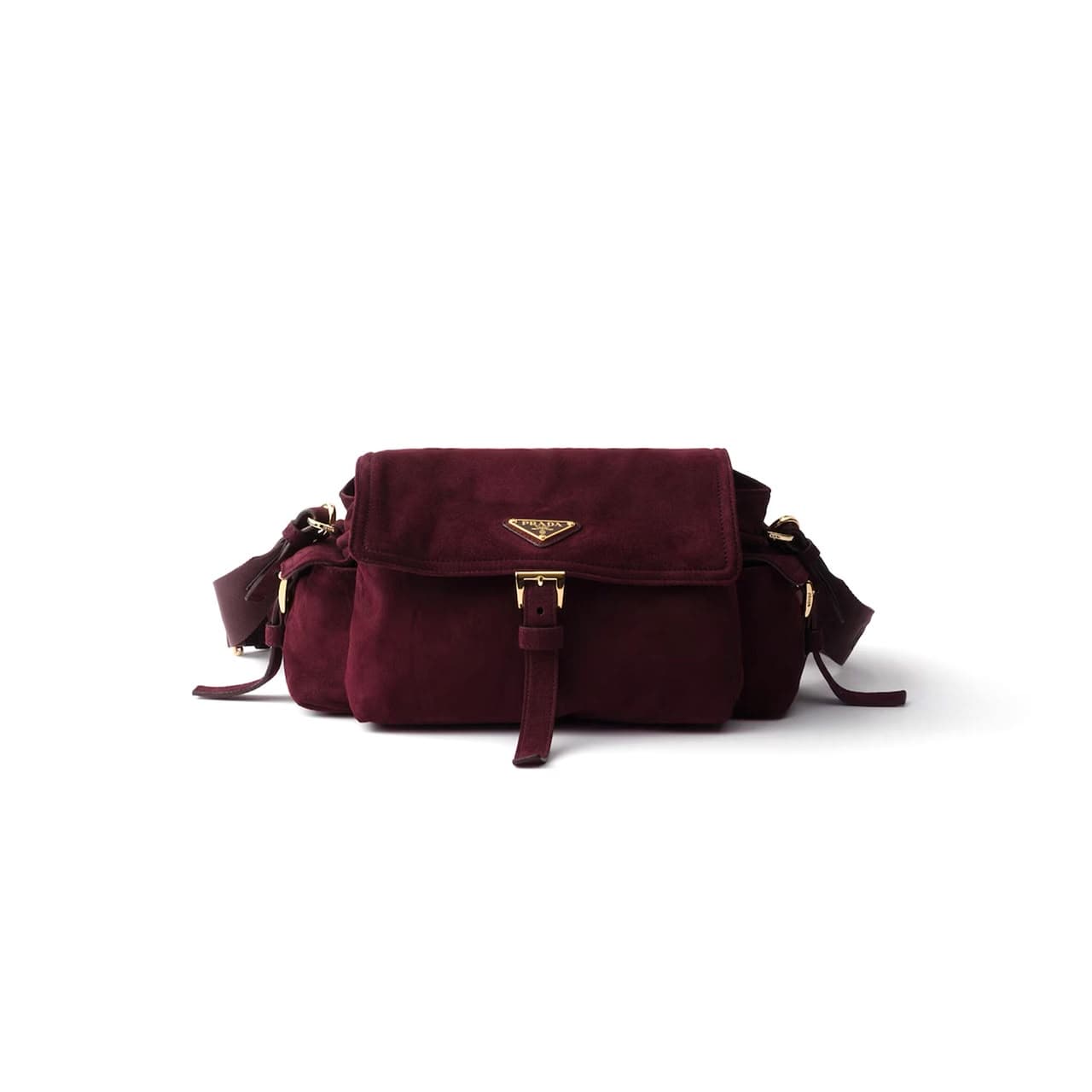 PRADA EXPLORE MEDIUM SUEDE LEATHER SHOULDER BAG 1BD394 (30 × 14 × 10 cm) — Bags
