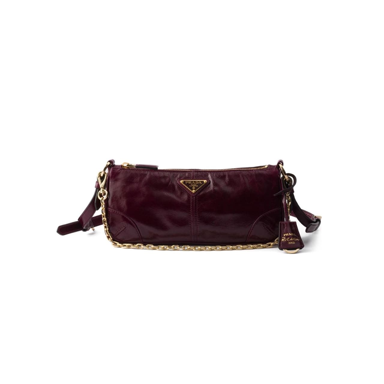 PRADA RE-EDITION 2002 MEDIUM LEATHER SHOULDER BAG 1BC221 (26*11.5*6cm) — Bags