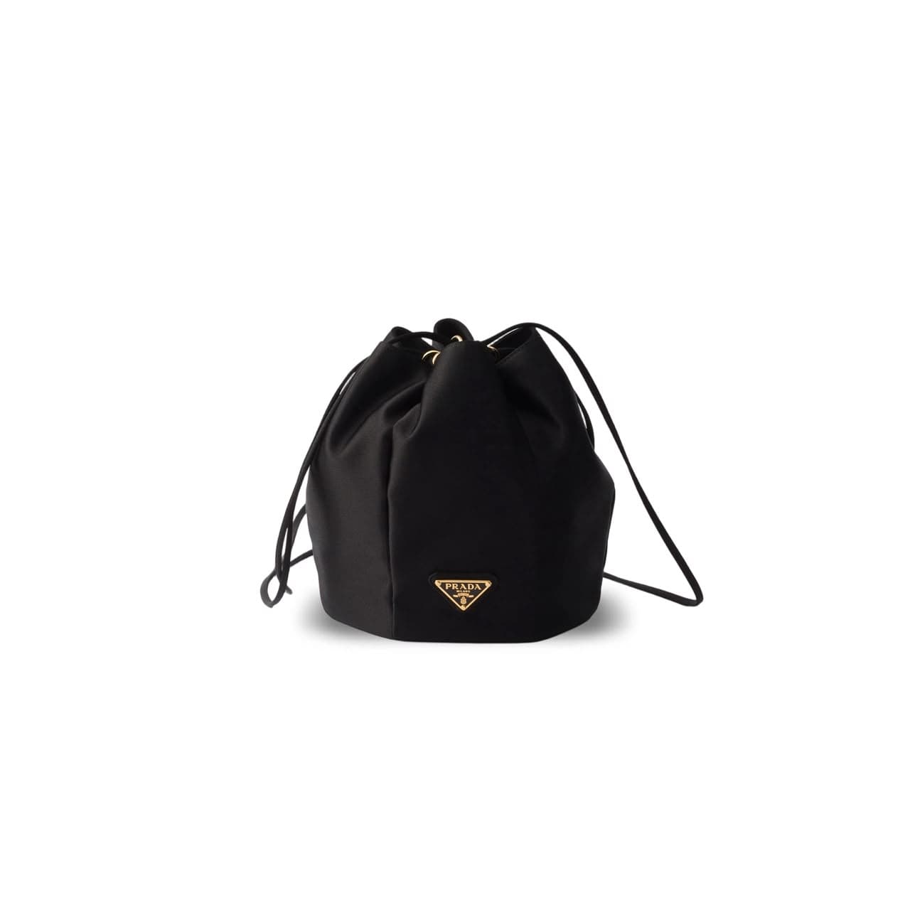PRADA SATIN MINI BUCKET BAG 1BE103 (18 × 15 cm) — Bags